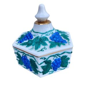 Milk Glass Trinket Box